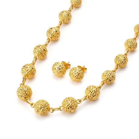 Nugget Effect Necklace with Earrings
