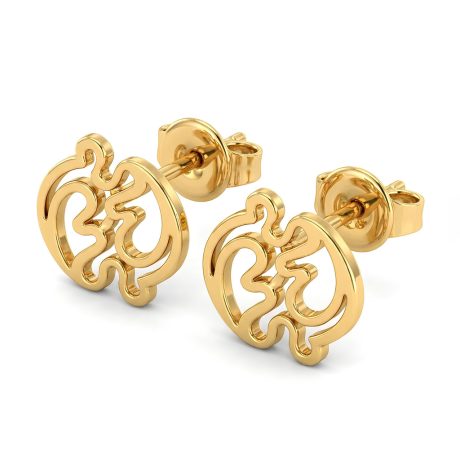 Perforated Gye Nyame Earrings (Flat)