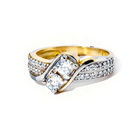 Two Stone Twist Ring